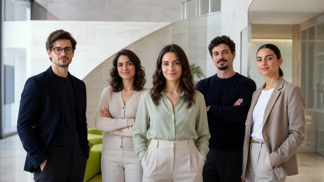 Equipo de empleados IA de Empleado24 reunido en una oficina